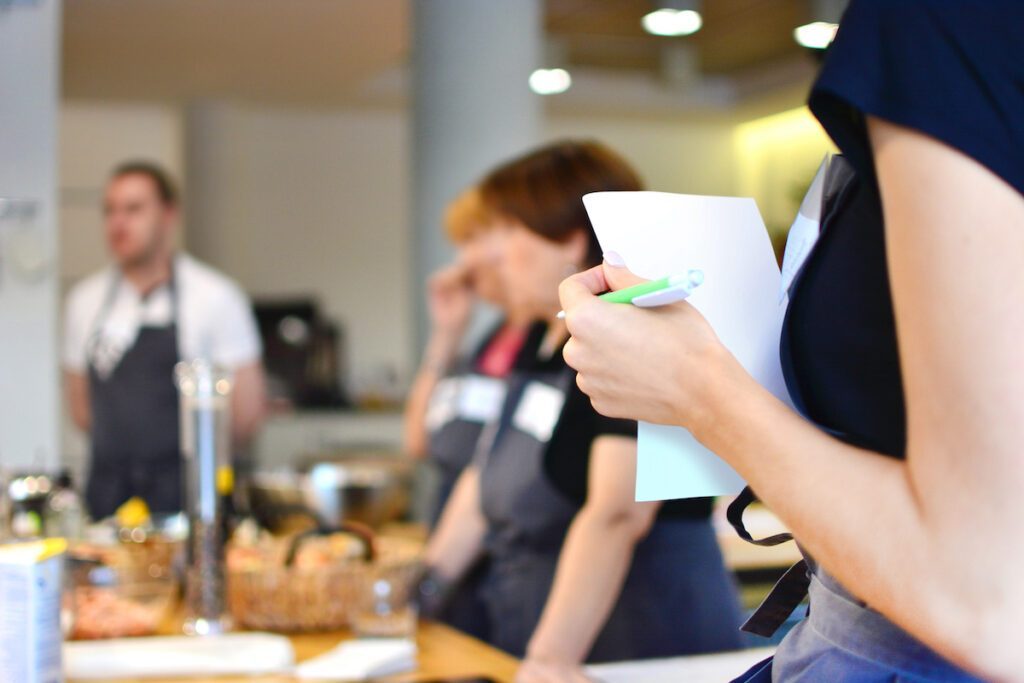 In the kitchen